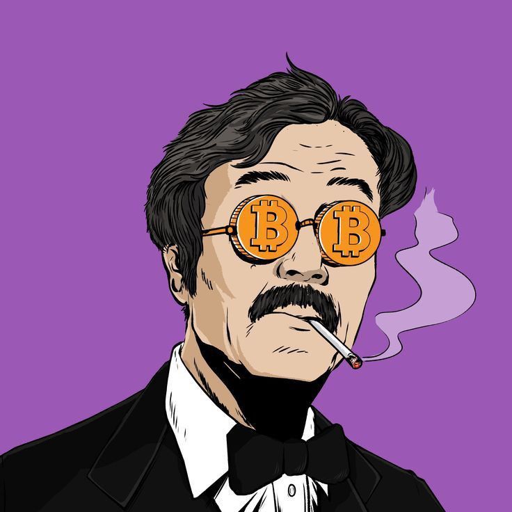 Cryptocurrency trader illustration