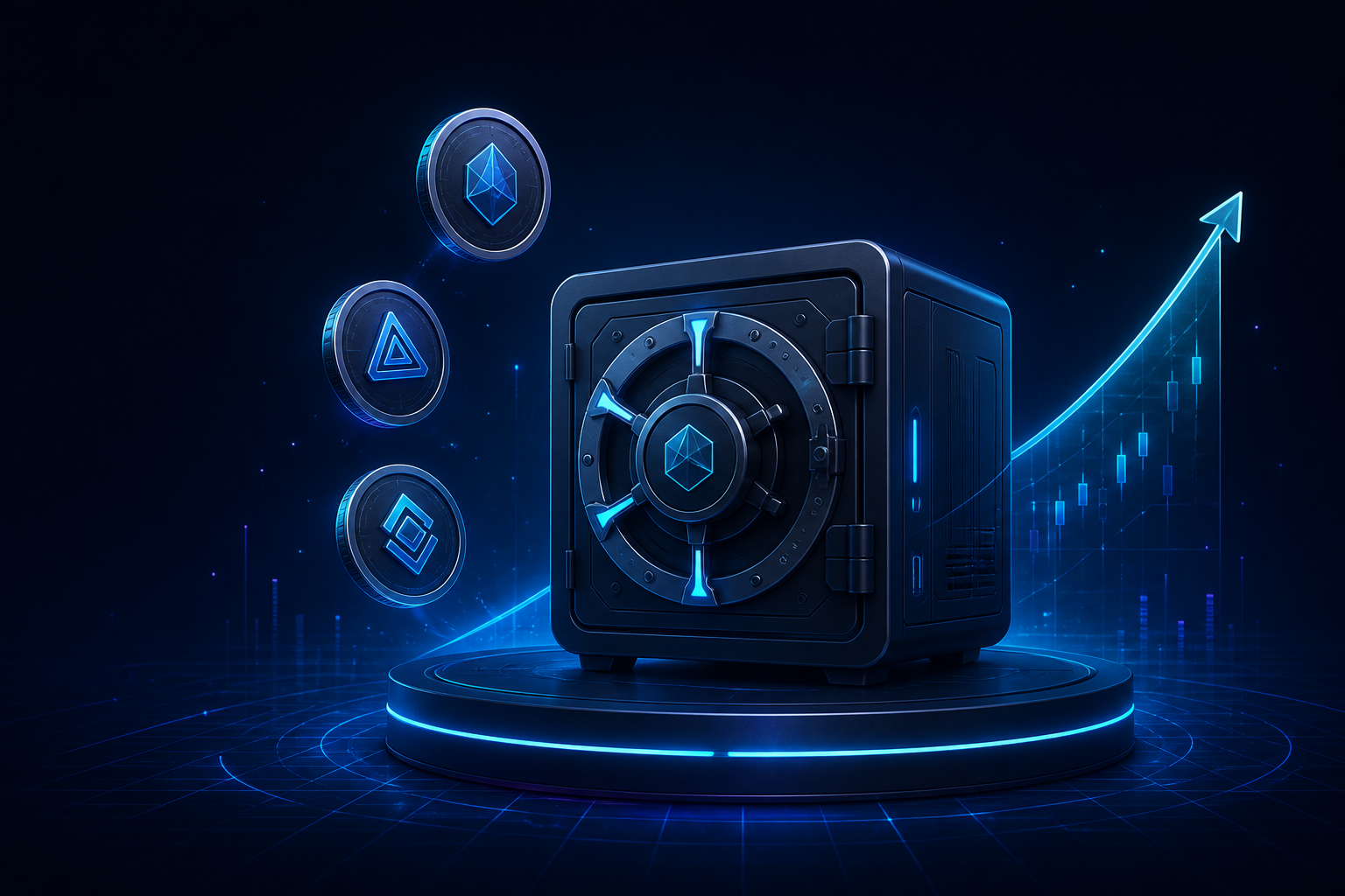 Secure digital asset staking vault